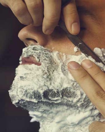 A hot lather straight razor shave